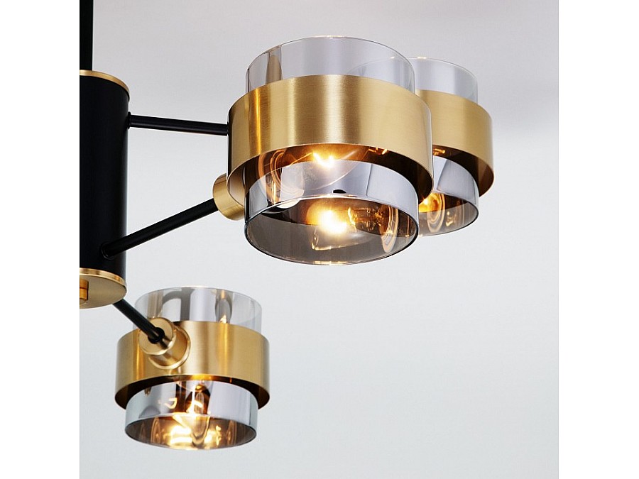 Люстра на штанге Eurosvet Arcada 70127/6 черный/дымчатый