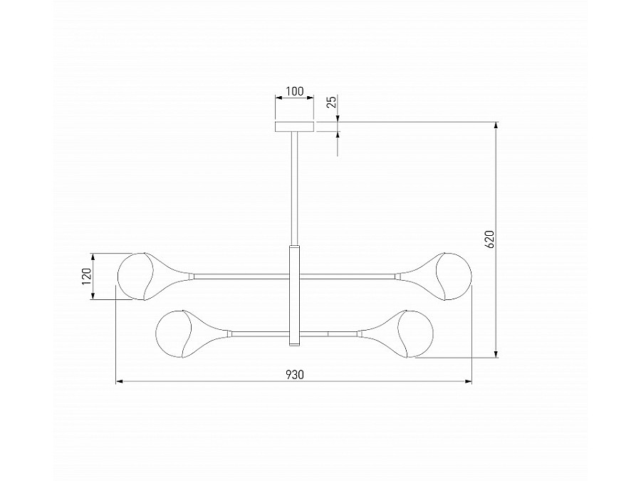 Люстра на штанге Eurosvet Calyx 60168/6 латунь
