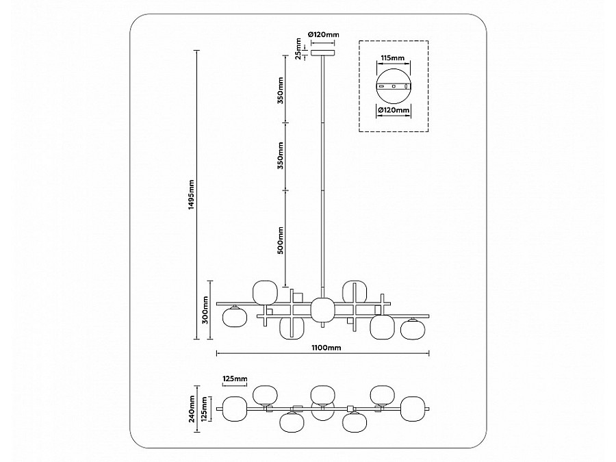Люстра на штанге Ambrella Light LH LH51017