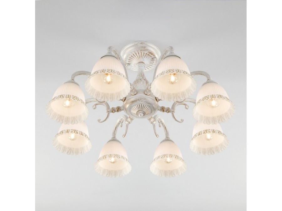 Люстра на штанге Eurosvet Campina 60107/8 белый с золотом