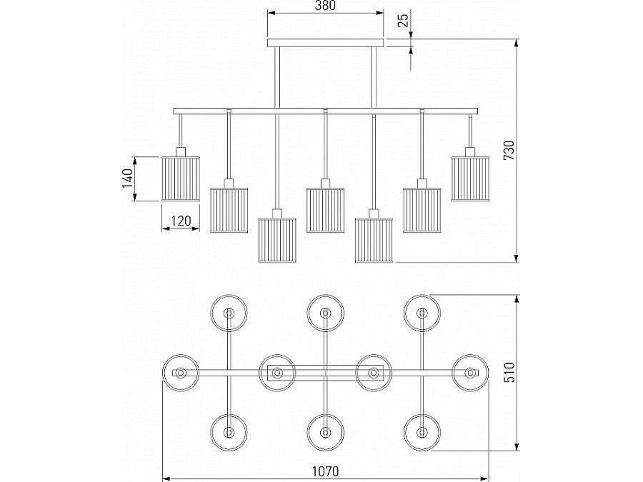 Люстра на штанге Eurosvet Inari 60144/10 золото