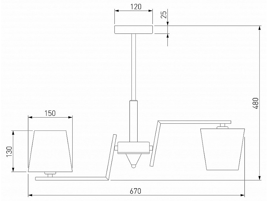 Люстра на штанге Eurosvet Ozark 60149/6 латунь