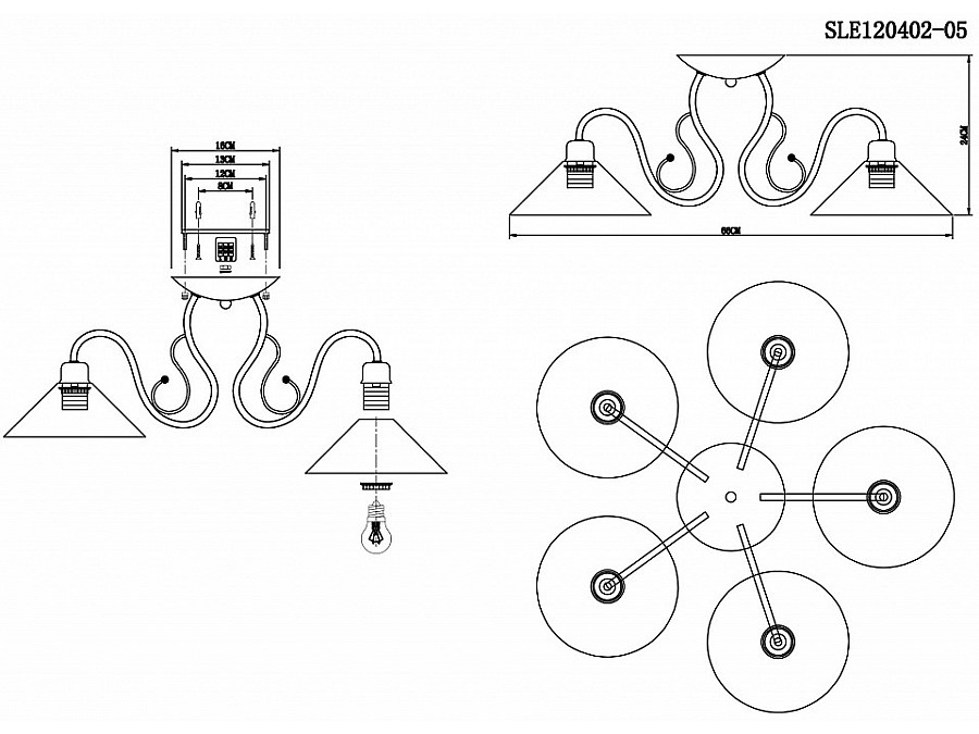 Люстра на штанге EVOLUCE Ciolla SLE120402-05