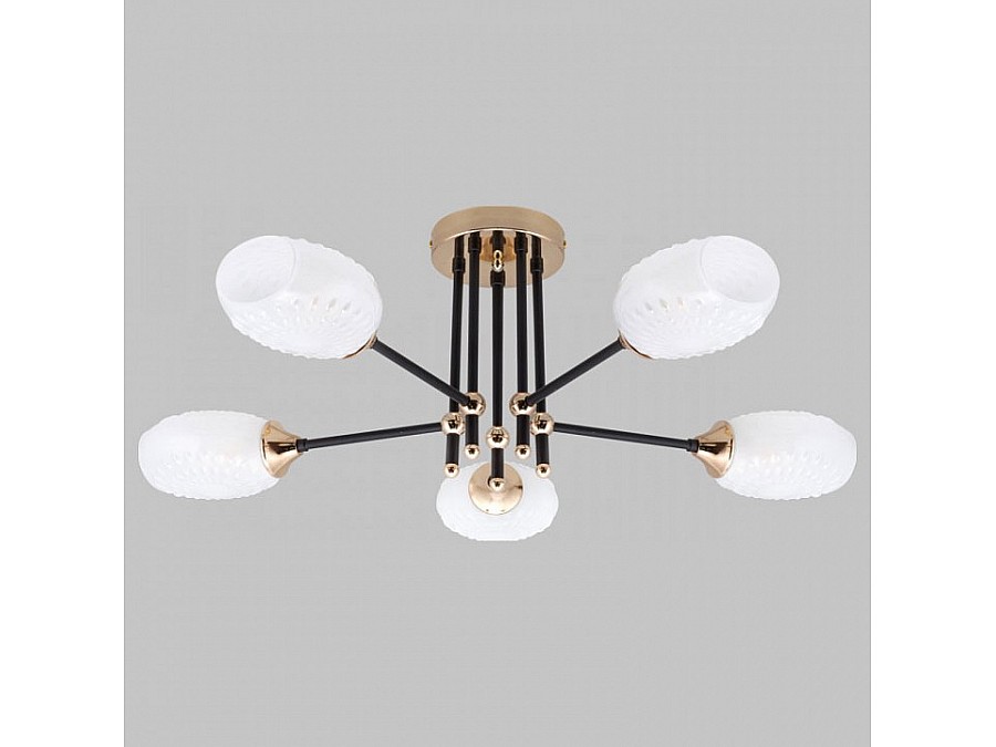 Люстра на штанге Imex MD.4144 MD.4144-5-S-BK+FGD