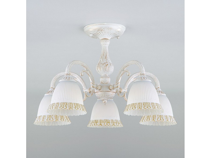 Люстра на штанге Eurosvet Campina 60107/5 белый с золотом