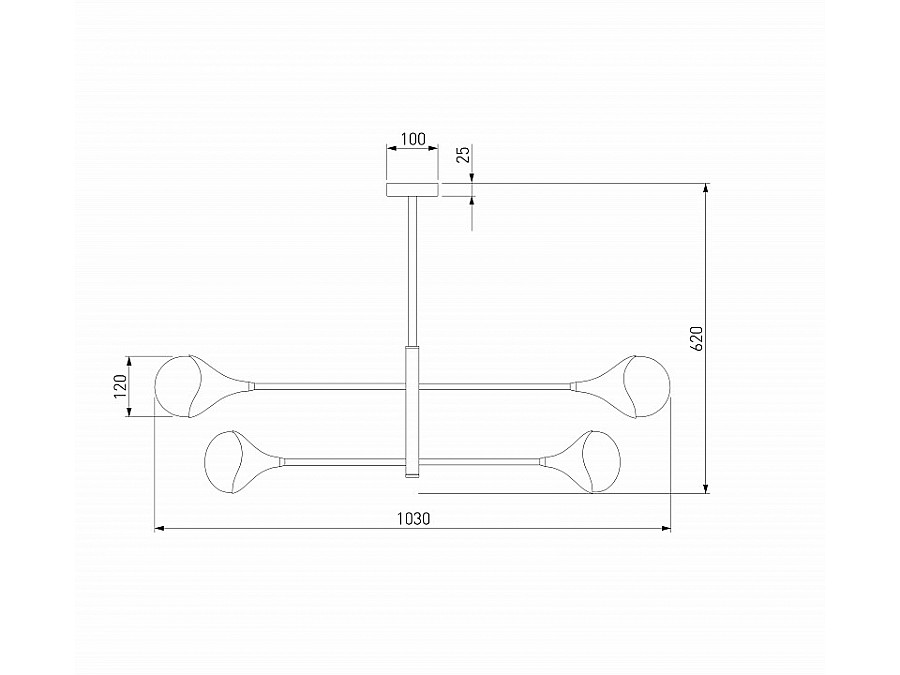 Люстра на штанге Eurosvet Calyx 60168/8 латунь