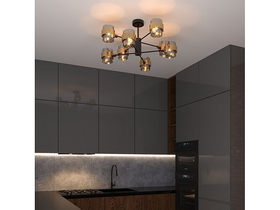 Люстра на штанге Eurosvet Arcada 70127/8 черный/дымчатый