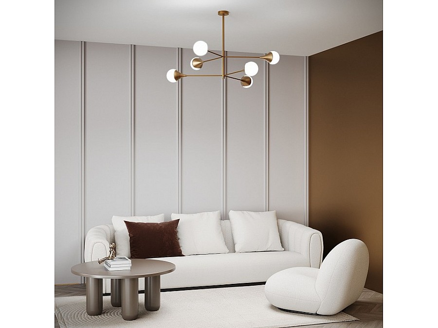 Люстра на штанге Eurosvet Calyx 60168/6 латунь