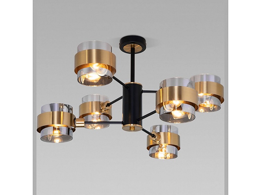 Люстра на штанге Eurosvet Arcada 70127/6 черный/дымчатый