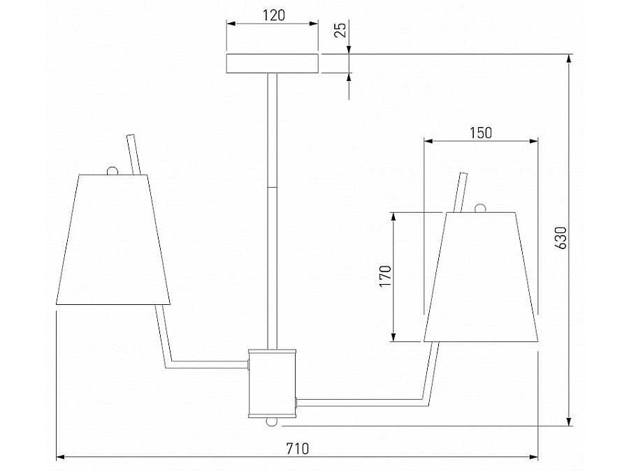Люстра на штанге Eurosvet Topanga 60173/6 латунь