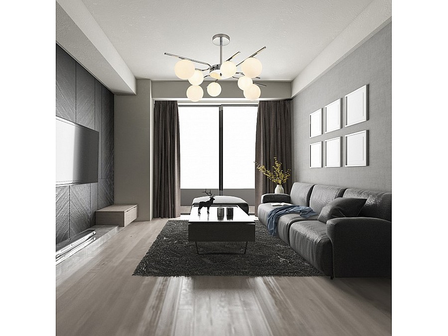 Люстра на штанге Escada Sphere 642/8P Silver