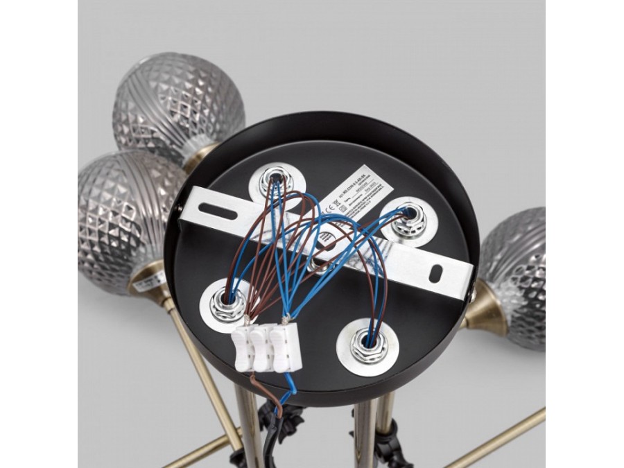 Люстра на штанге Imex MD.5299 MD.5299-8-S-AB+BK