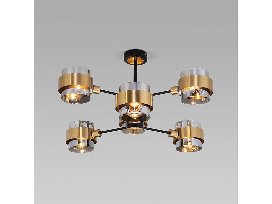 Люстра на штанге Eurosvet Arcada 70127/6 черный/дымчатый