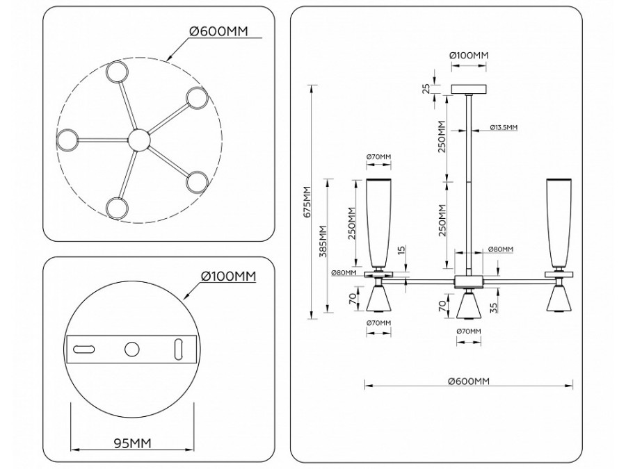Люстра на штанге Ambrella Light LH LH75371