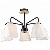 Люстра на штанге Imex MD.5714 MD.5714-5-S-BK+WOOD