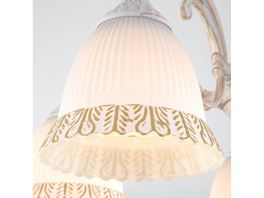 Люстра на штанге Eurosvet Campina 60107/5 белый с золотом