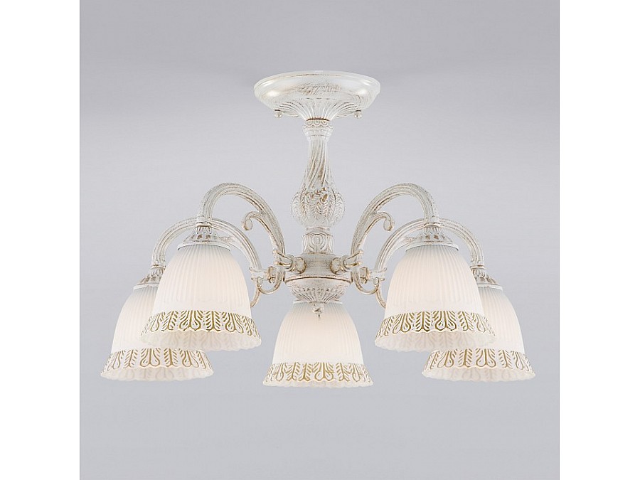 Люстра на штанге Eurosvet Campina 60107/5 белый с золотом