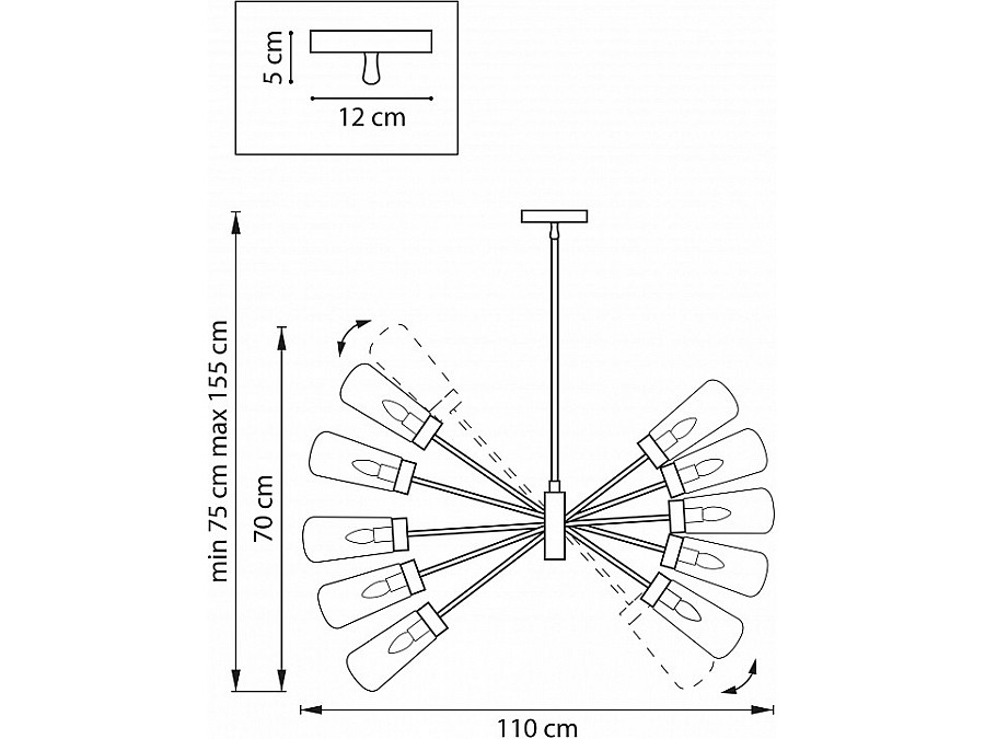 Люстра на штанге Lightstar Crotone 690103