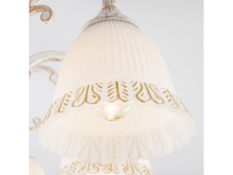 Люстра на штанге Eurosvet Campina 60107/8 белый с золотом