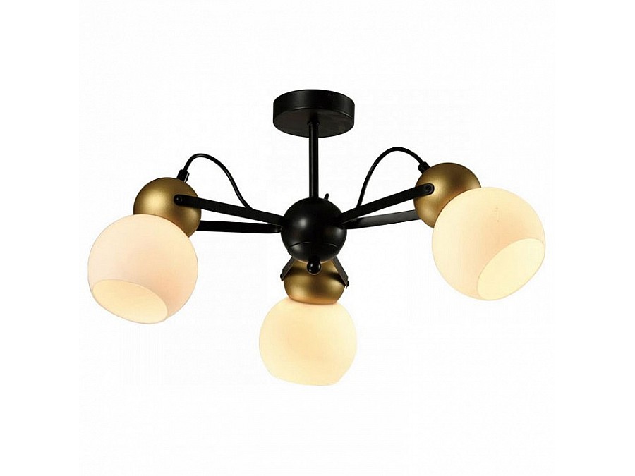 Люстра на штанге Imex Cleo MD.22438-3-S-BK+GD