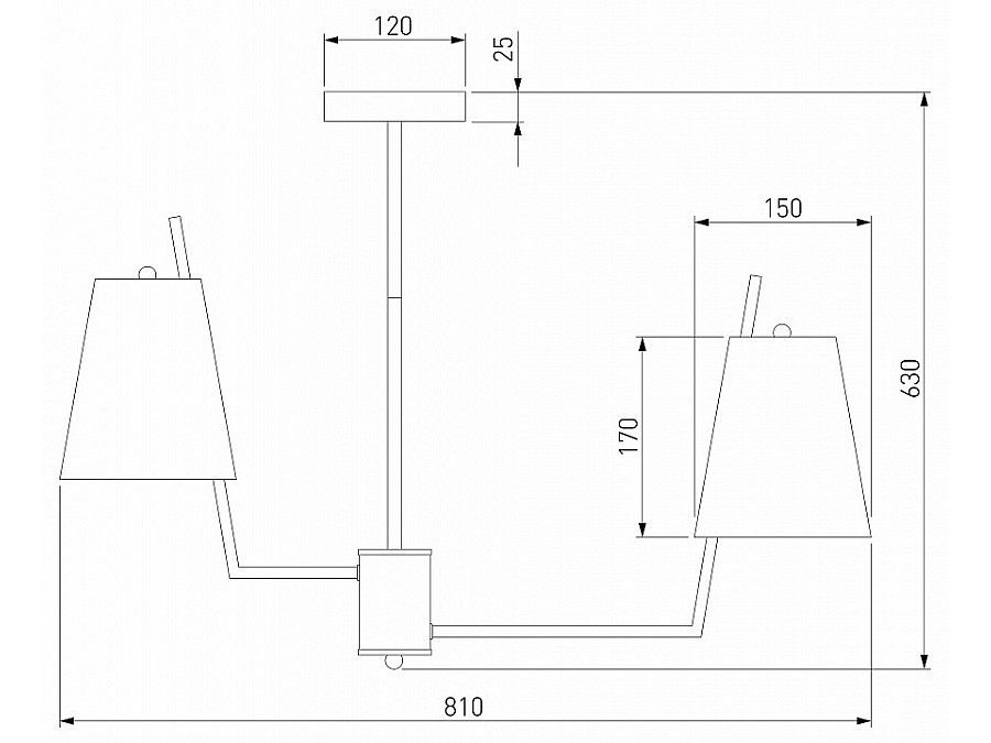 Люстра на штанге Eurosvet Topanga 60173/8 латунь