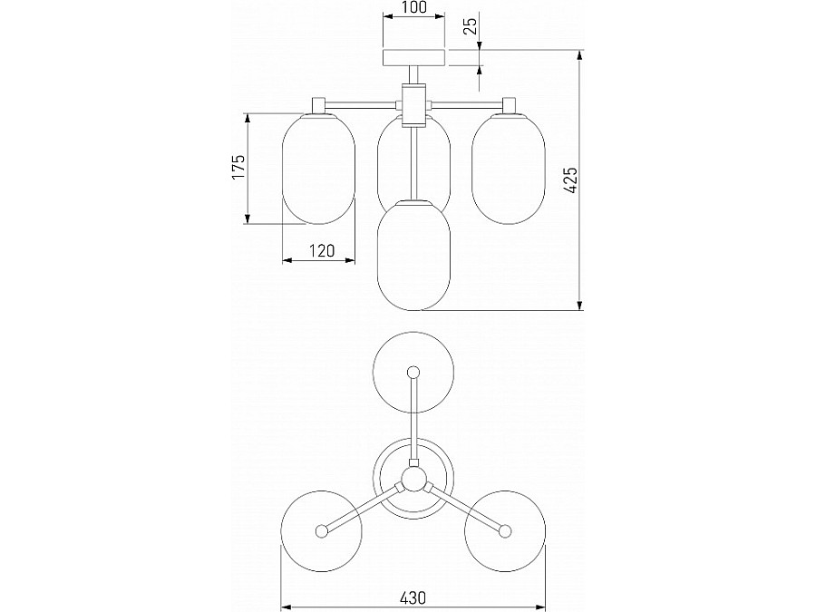 Люстра на штанге Eurosvet Loona 60161/4 латунь