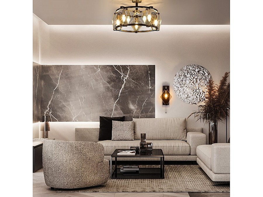 Люстра на штанге Eurosvet Aragon 60126/5 черный Smart (60116/5)