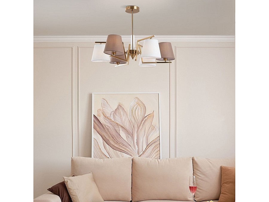 Люстра на штанге Eurosvet Ozark 60149/6 латунь