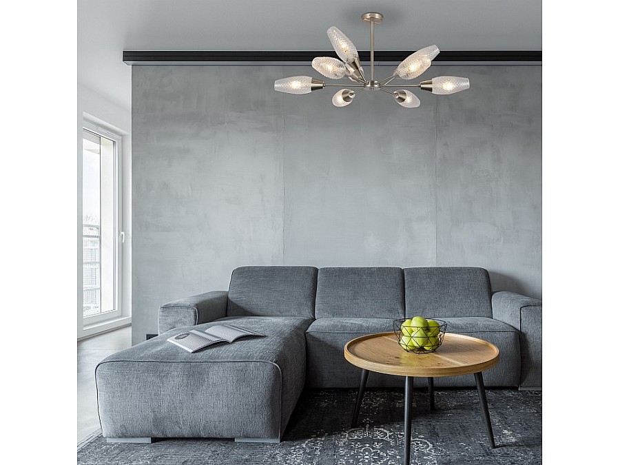 Люстра на штанге Eurosvet Thalia 60140/9 сатин-никель