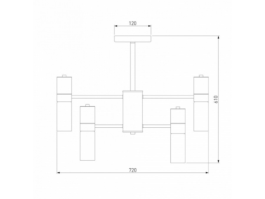 Люстра на штанге Eurosvet Tesoro 70125/8 черный