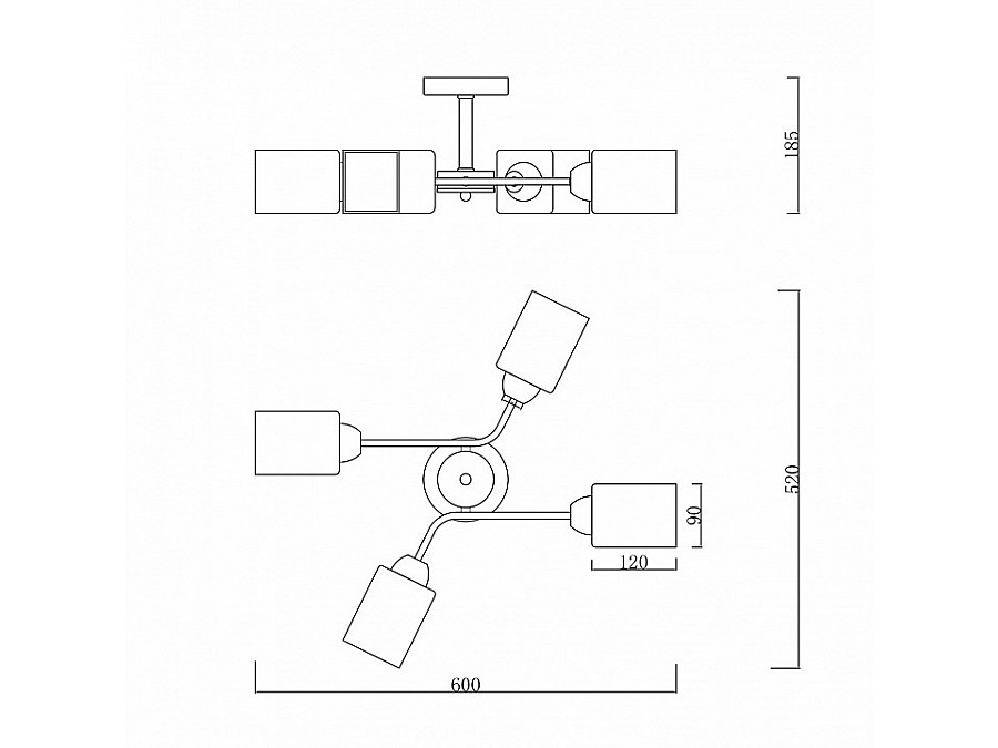 Люстра на штанге Escada Vertigo 1131/4P Black/Gold
