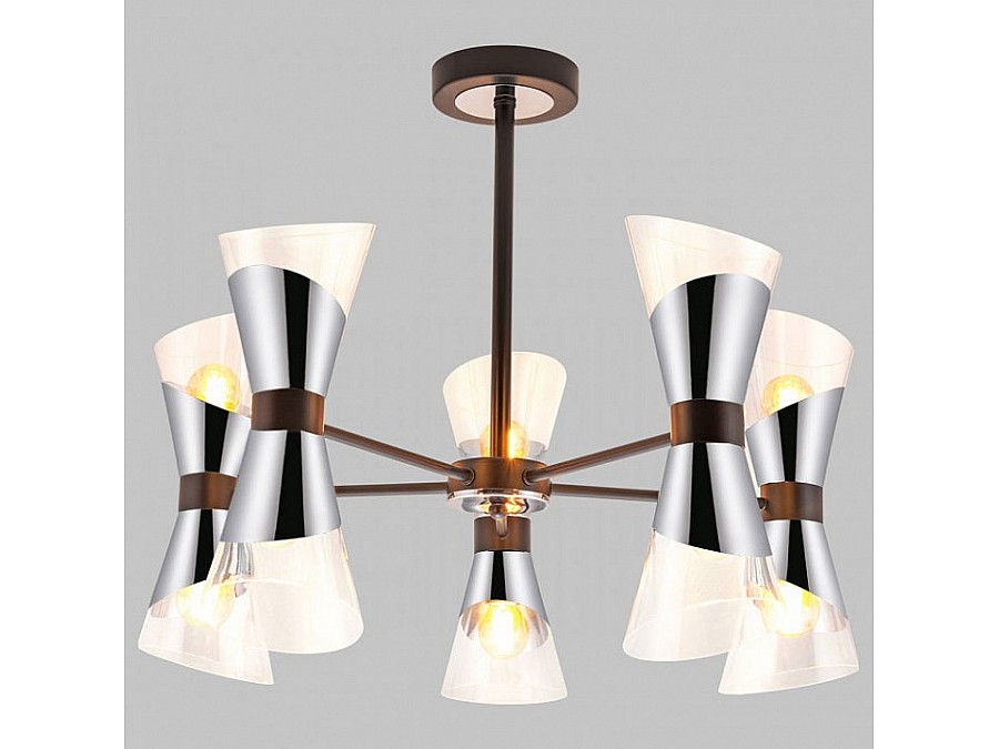 Люстра на штанге Imex MD.51913 MD.51913-10-S-BK+CH