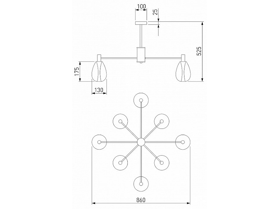 Люстра на штанге Eurosvet Magma 60175/8 латунь