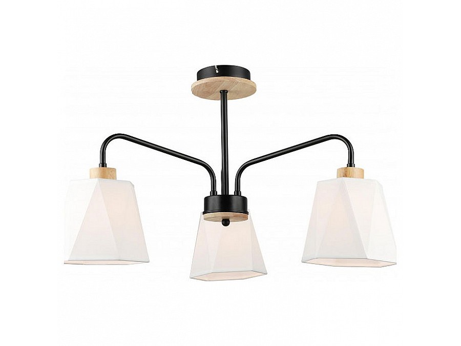 Люстра на штанге Imex MD.5714 MD.5714-3-S-BK+WOOD