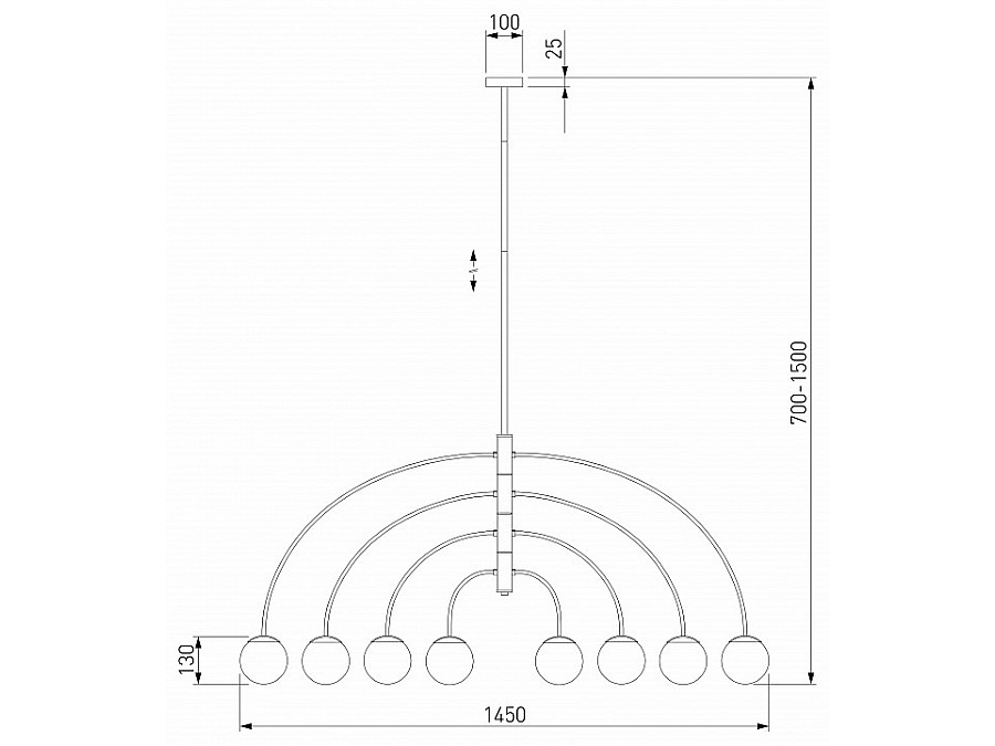 Люстра на штанге Eurosvet Cenacolo 30179/8 черный