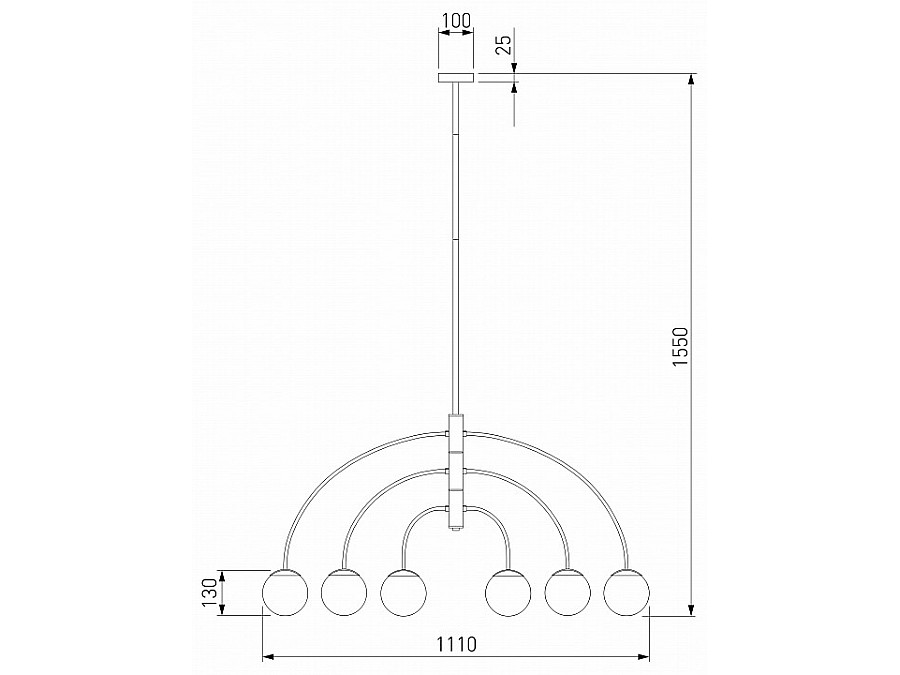 Люстра на штанге Eurosvet Cenacolo 30179/6 черный