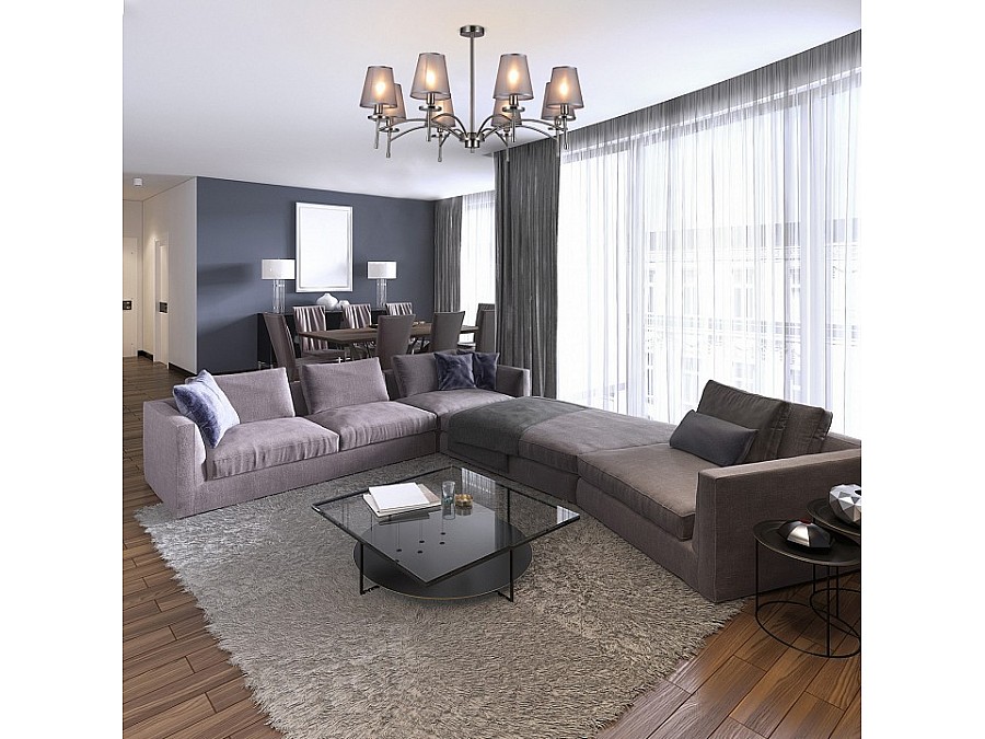 Люстра на штанге Escada Faith 694/8PL Nickel