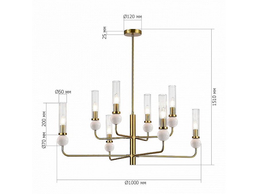 Люстра на штанге ST-Luce MEDEA SL1244.303.08