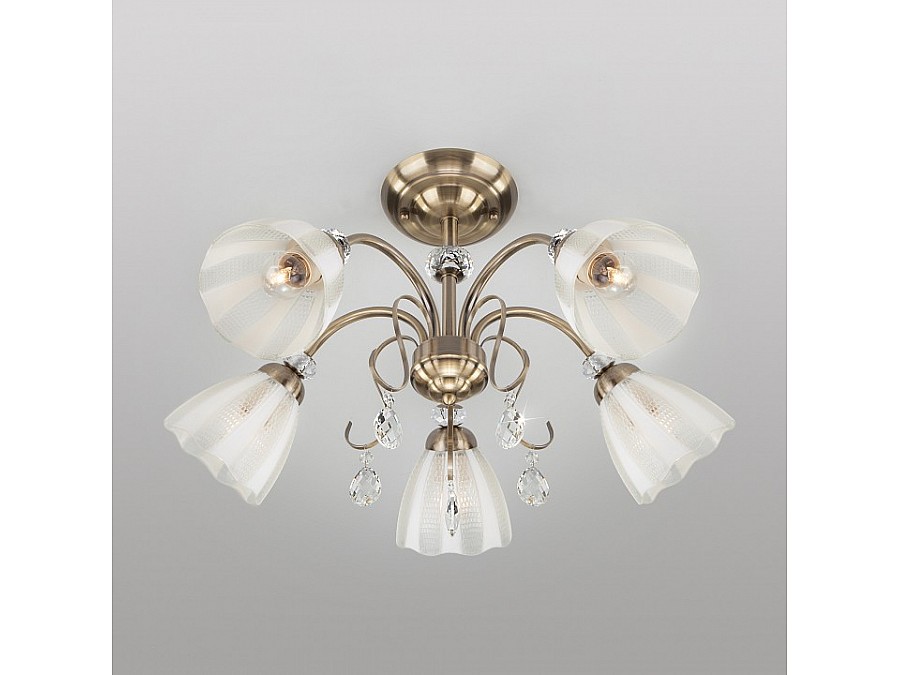 Люстра на штанге Eurosvet Floranse 30155/5 античная бронза