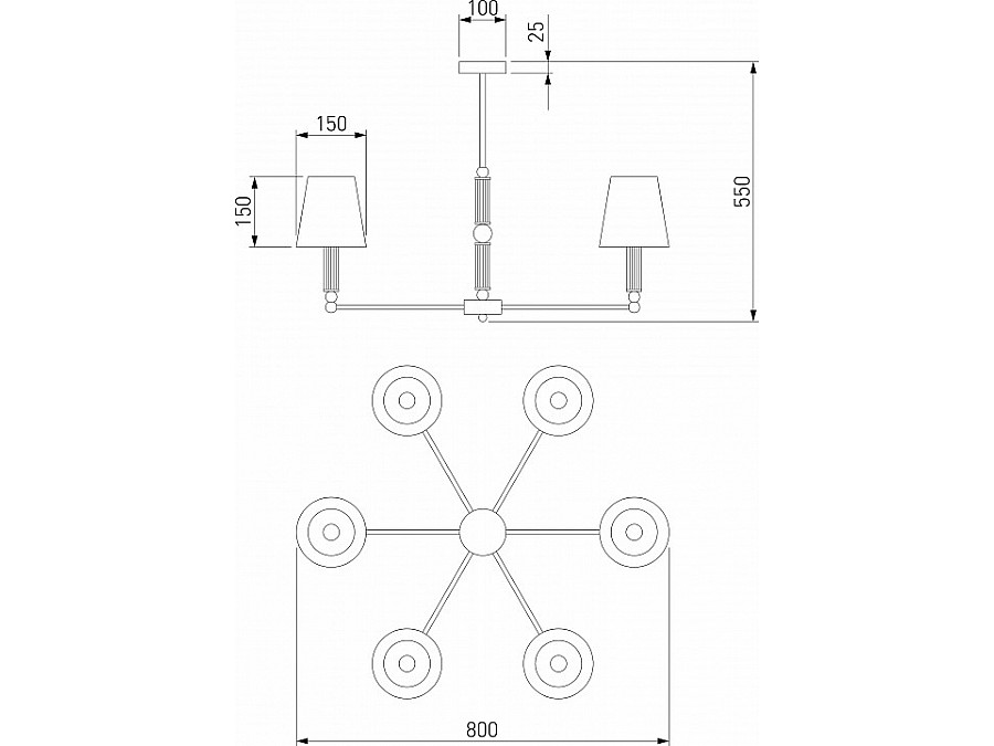 Люстра на штанге Eurosvet Conso 60145/6 хром