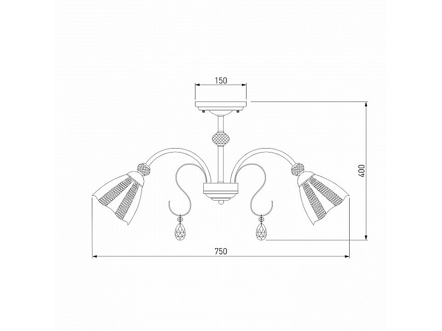 Люстра на штанге Eurosvet Floranse 30155/8 античная бронза