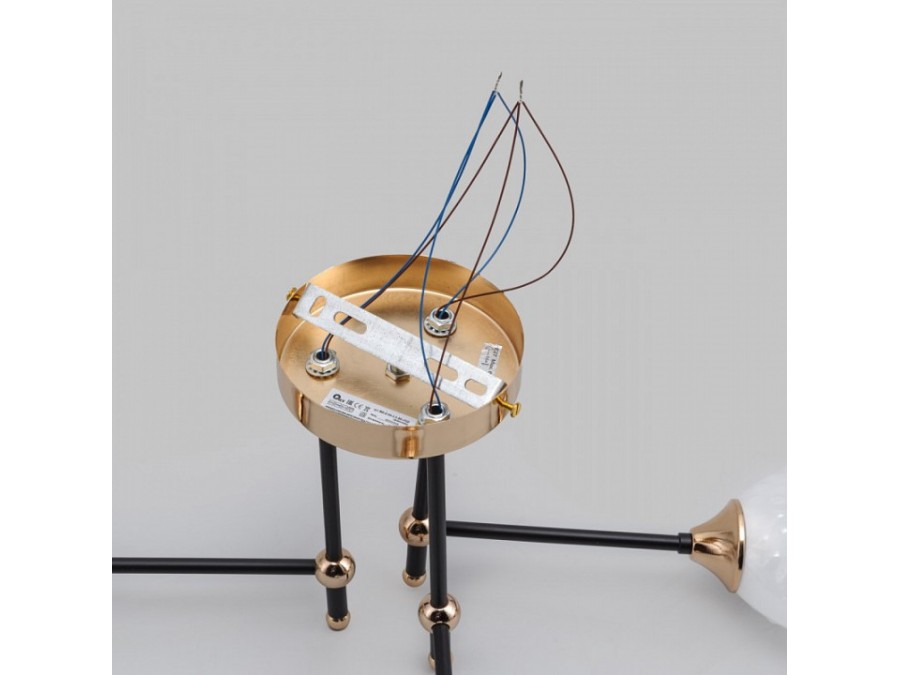 Люстра на штанге Imex MD.4144 MD.4144-3-S-BK+FGD