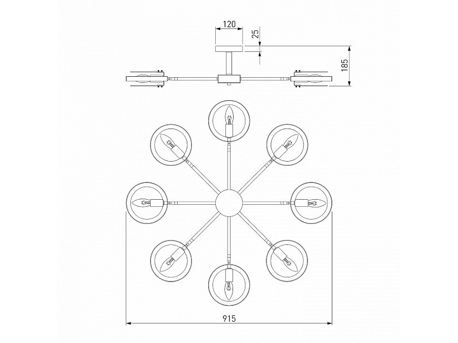 Люстра на штанге Eurosvet Gallo 70121/8 черный