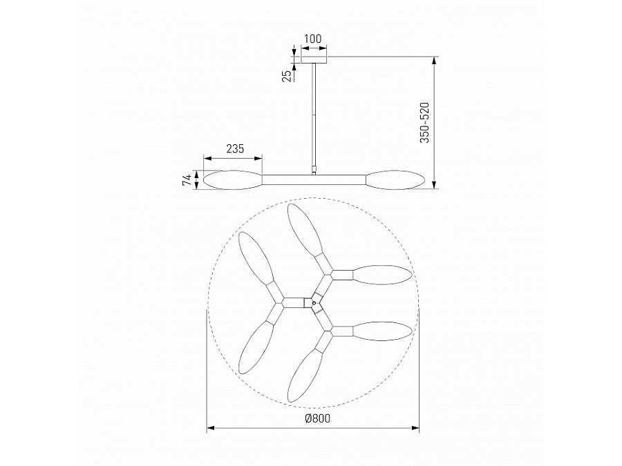 Люстра на штанге Eurosvet Covalent 30180/6 черный