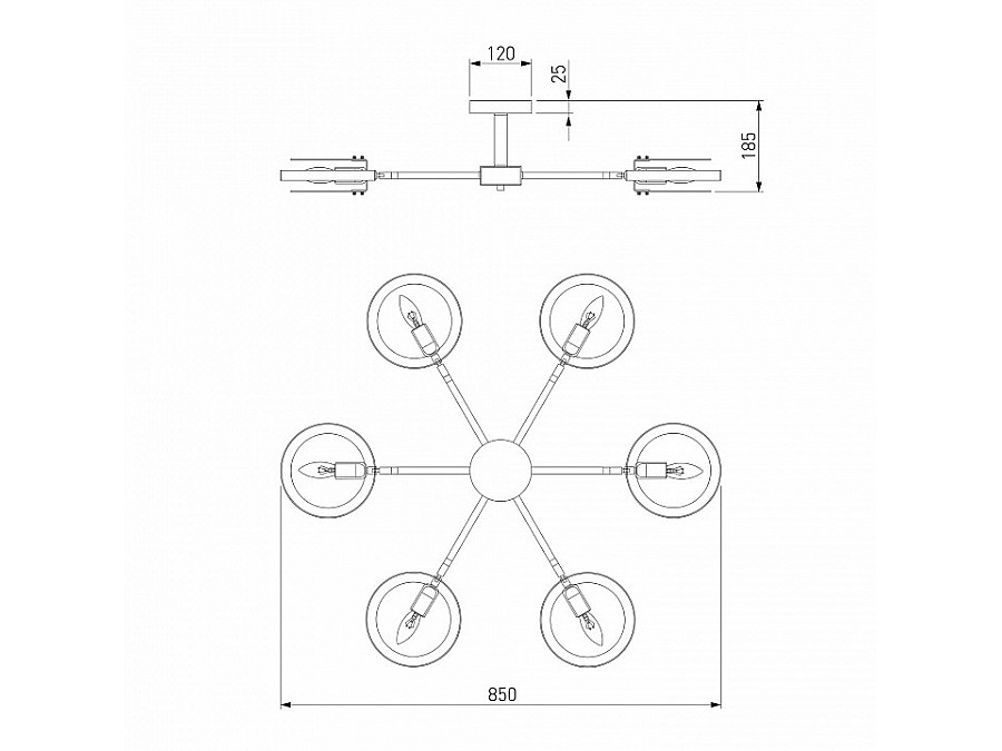 Люстра на штанге Eurosvet Gallo 70121/6 черный