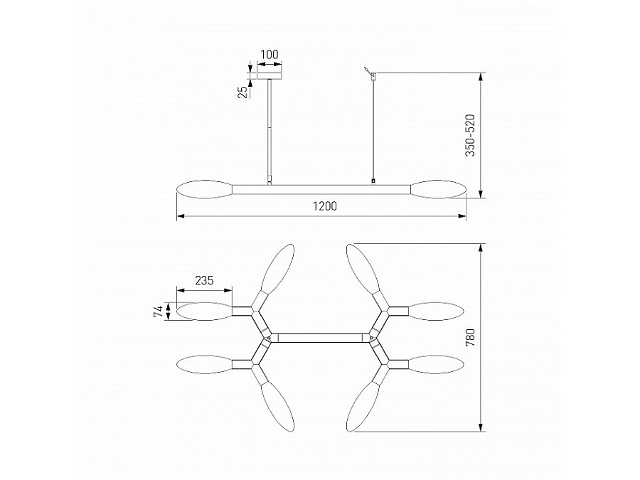 Люстра на штанге Eurosvet Covalent 30180 черный