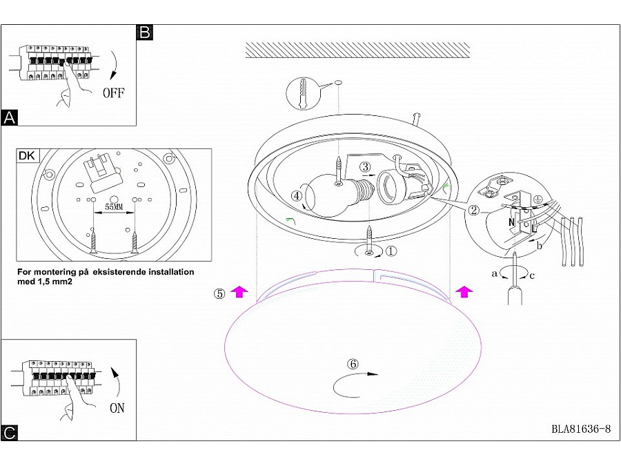 Накладной светильник Eglo Ella 81636