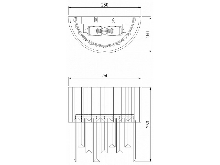 Накладной светильник Eurosvet Amantea 10122/2 хром/прозрачный хрусталь Strotskis (10106/2)