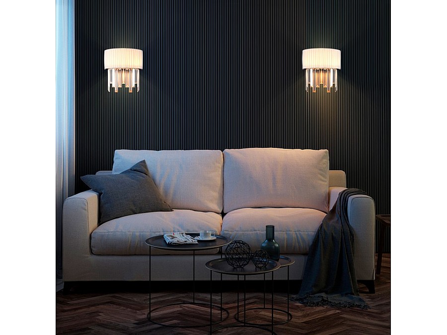 Накладной светильник Eurosvet Amantea 10122/2 хром/прозрачный хрусталь Strotskis (10106/2)