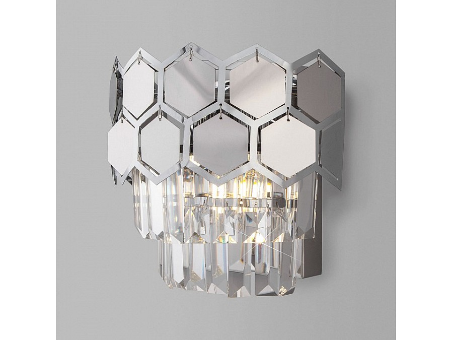 Накладной светильник Eurosvet Ariana 10124/2 хром/прозрачный хрусталь Strotskis (10113/2)